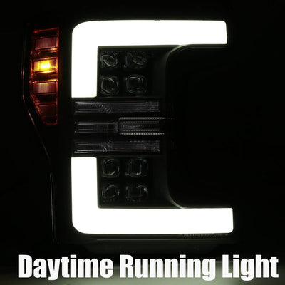 NOVA Active LED DRL Sequential Projector Headlights <br> 17-19 Ford F-250 F-350 F-450 F-550 Super Duty