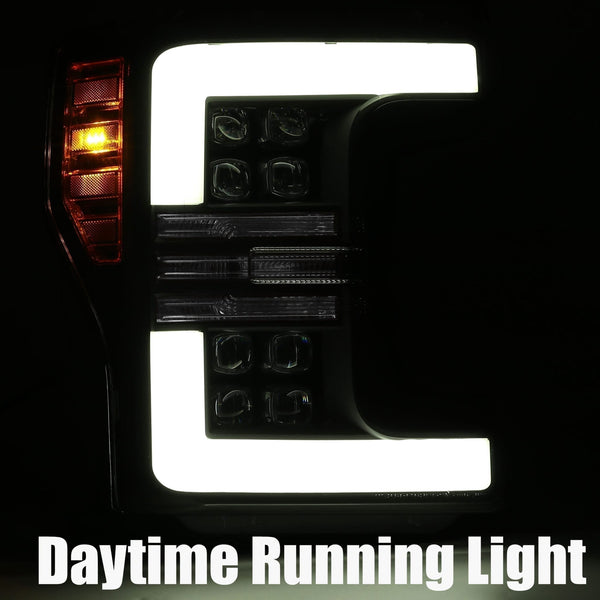 NOVA Active LED DRL Sequential Projector Headlights <br> 17-19 Ford F-250 F-350 F-450 F-550 Super Duty