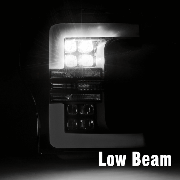 NOVA Active LED DRL Sequential Projector Headlights <br> 17-19 Ford F-250 F-350 F-450 F-550 Super Duty