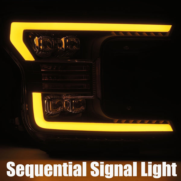 NOVA Active LED DRL Sequential Projector Headlights <br> 18-19 Ford F-150