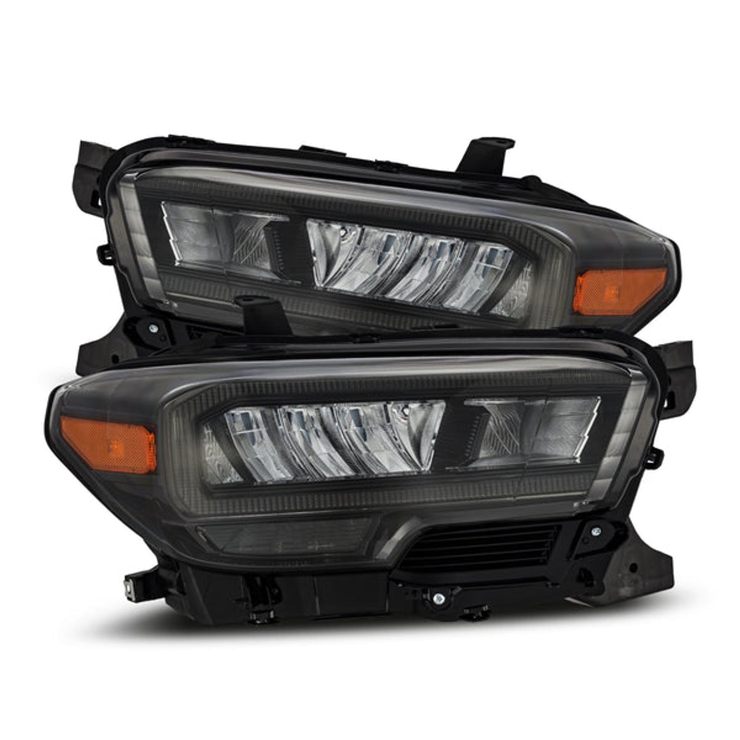 Alpha-Black LUXX-Series LED DRL Crystal Headlights <br> 16-23 Toyota Tacoma
