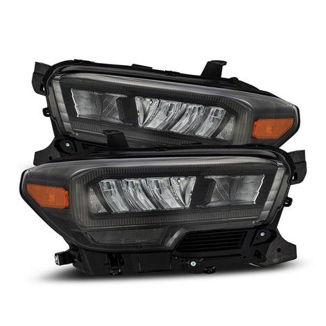 Alpha-Black LUXX-Series LED DRL Crystal Headlights <br> 16-23 Toyota Tacoma