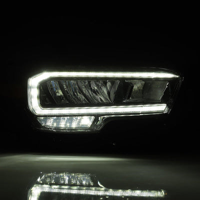 Alpha-Black LUXX-Series LED DRL Crystal Headlights <br> 16-23 Toyota Tacoma