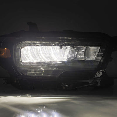 Alpha-Black LUXX-Series LED DRL Crystal Headlights <br> 16-23 Toyota Tacoma