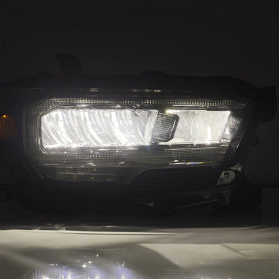 Alpha-Black LUXX-Series LED DRL Crystal Headlights <br> 16-23 Toyota Tacoma