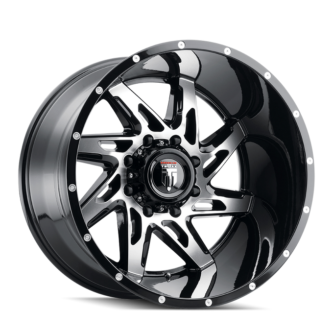 Spyder AT183 Gloss Black Machined Wheel <br> 11-26 Chevy Silverado GMC Sierra 2500 3500 HD