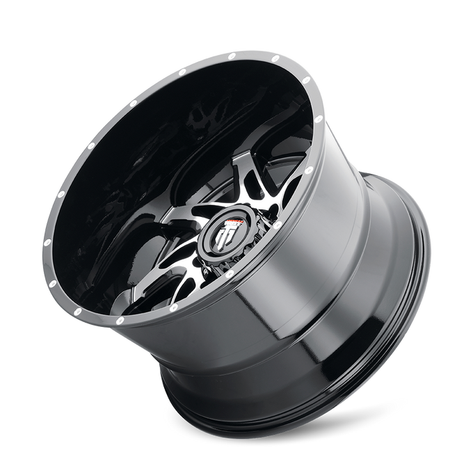 Spyder AT183 Gloss Black Machined Wheel <br> 11-26 Chevy Silverado GMC Sierra 2500 3500 HD