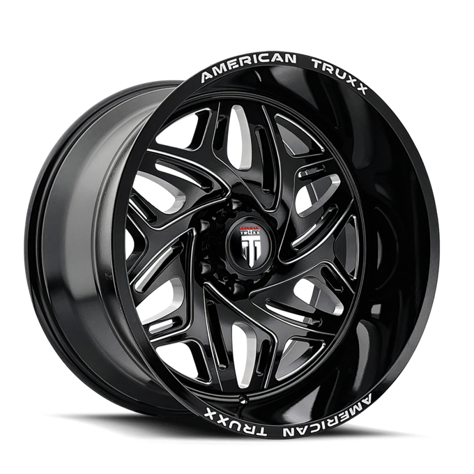 Euphoria AT1914 Gloss Black Milled Wheel <br> 20x10 / 5x127 BP / -19mm Offset / 78.1mm Hub