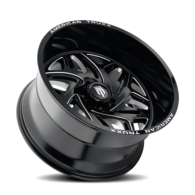 Euphoria AT1914 Gloss Black Milled Wheel <br> 20x10 / 5x127 BP / -19mm Offset / 78.1mm Hub