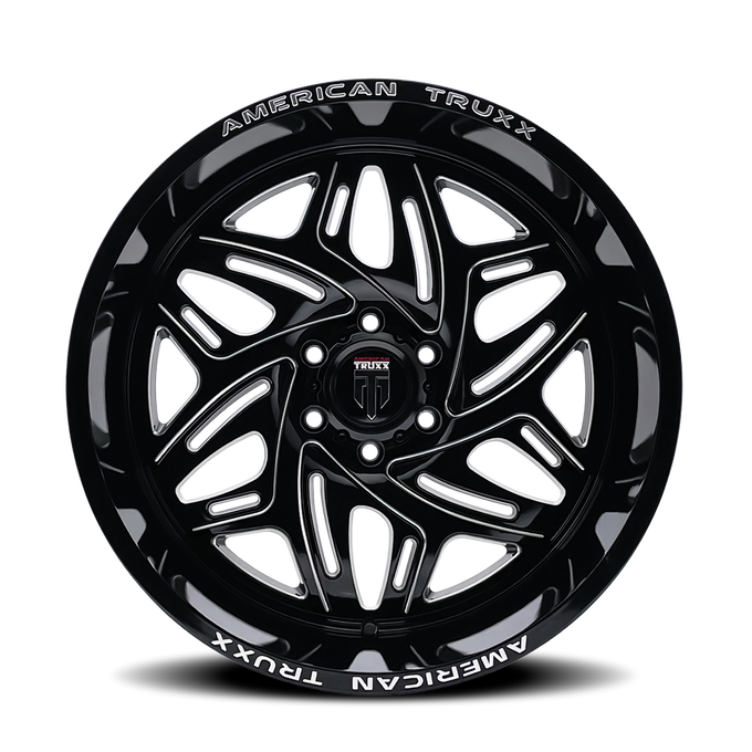 Euphoria AT1914 Gloss Black Milled Wheel <br> 20x10 / 5x127 BP / -19mm Offset / 78.1mm Hub