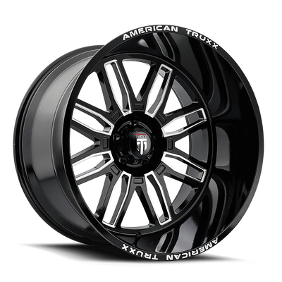 Restless AT1915 Gloss Black Milled Wheel <br> 24x14 / 8x165.1 BP / -76mm Offset / 125.2mm Hub