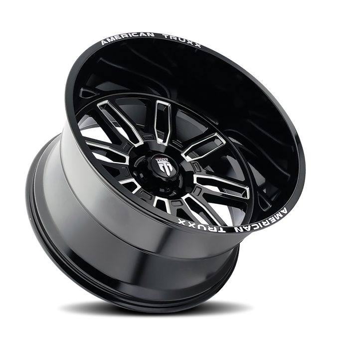 Restless AT1915 Gloss Black Milled Wheel <br> 24x14 / 8x165.1 BP / -76mm Offset / 125.2mm Hub