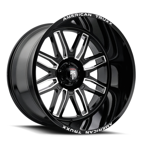 Restless AT1915 Gloss Black Milled Wheel <br> 24x14 / 6x139.7 BP / -76mm Offset / 106mm Hub