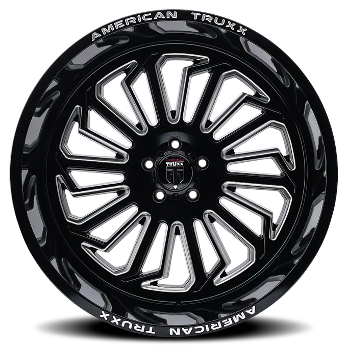 Butcher AT1916 Gloss Black Milled Wheel <br> 20x12 / 6x139.7 BP / -25mm Offset / 106mm Hub