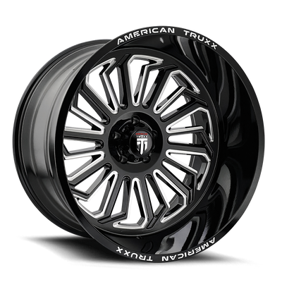 Butcher AT1916 Gloss Black Milled Wheel <br> 24x14 / 6x139.7 BP / -76mm Offset / 106mm Hub