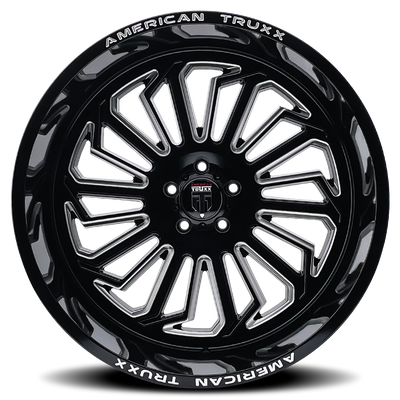 Butcher AT1916 Gloss Black Milled Wheel <br> 24x14 / 6x139.7 BP / -76mm Offset / 106mm Hub