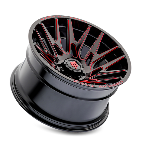 Evolution AT1919 Gloss Black Prizm Red Wheel <br> 22x12 / 8x165.1 BP / -44mm OS / 125.2mm Hub