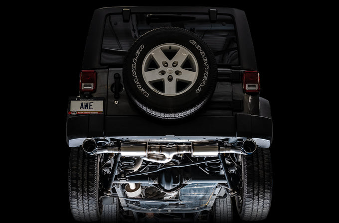Tread Edition Axleback Dual Exhaust <br>12-18 Jeep Wrangler