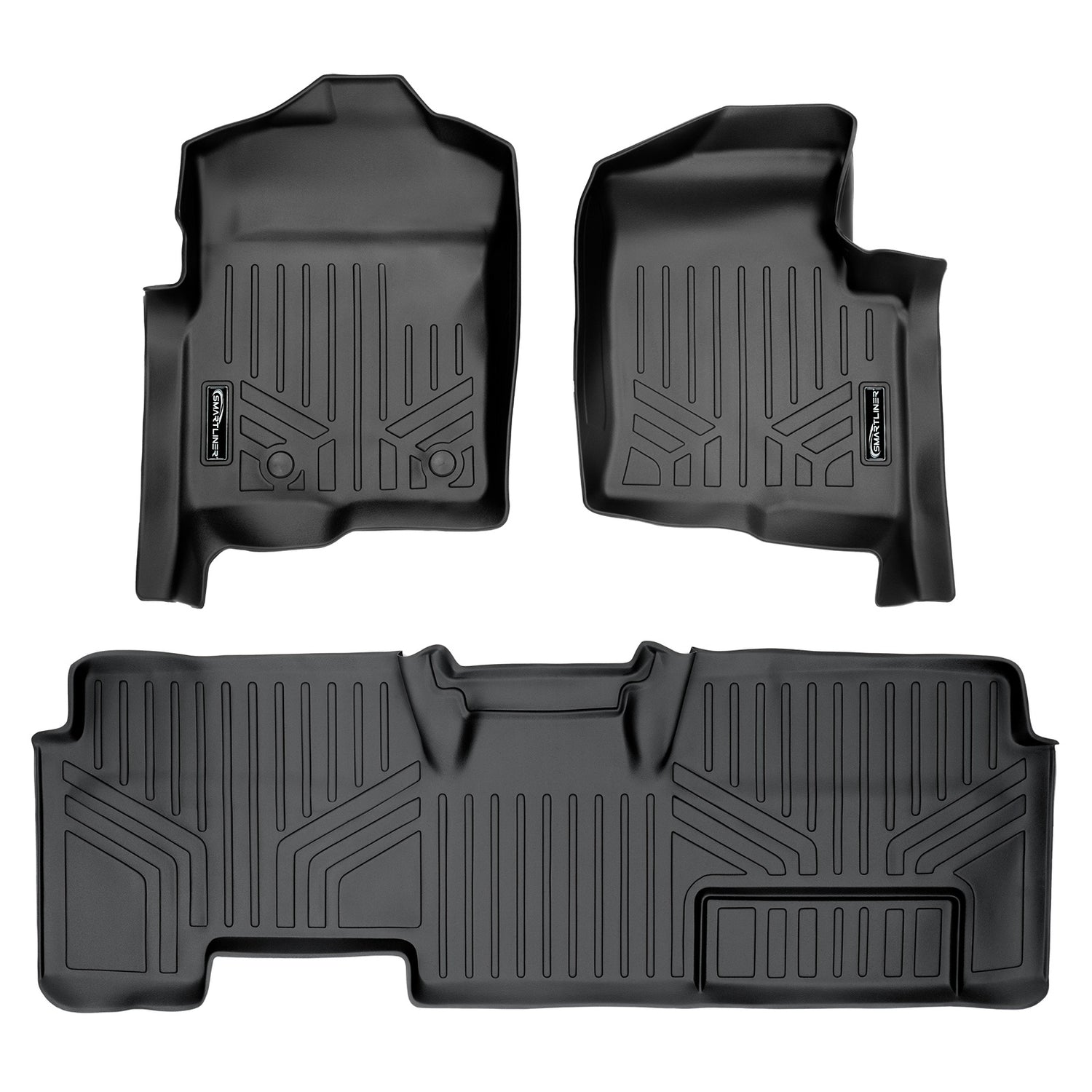 Floor Mats 2 Row Liner Set <br> 11-14 Ford F-150 SuperCab (With Non-Flow Console)