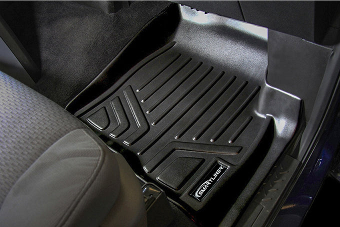 Floor Mats 2 Row Liner Set <br> 09-10 Ford F-150 SuperCab With Flow Center Console
