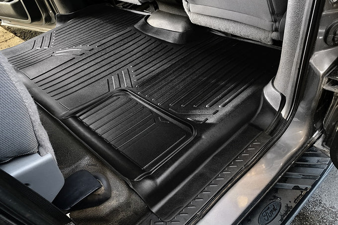 Floor Mats 2 Row Liner Set <br> 11-14 Ford F-150 SuperCrew Cab