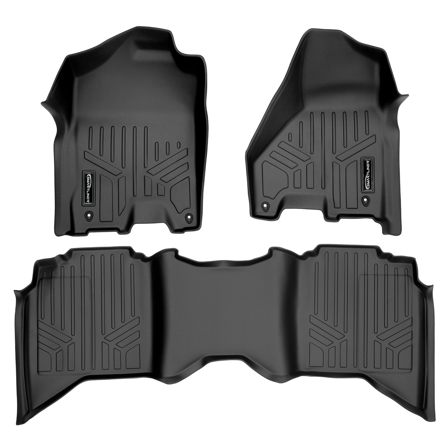 Floor Mats 2 Row Liner Set <br> 12-22 RAM 1500/2500/3500 Crew Cab