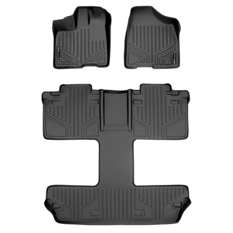 Floor Mats 3 Row Liner Set <br> 11-12 Toyota Sienna 7 Passenger Model