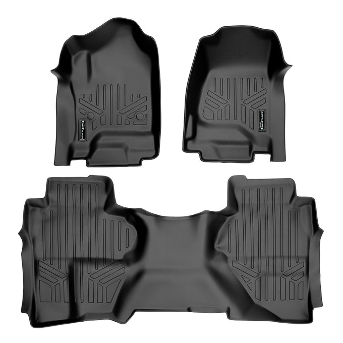 Floor Mats 2 Row Liner Set <br> 14¨C19 Chevy/GMC 1500¨C3500 HD Double Cab