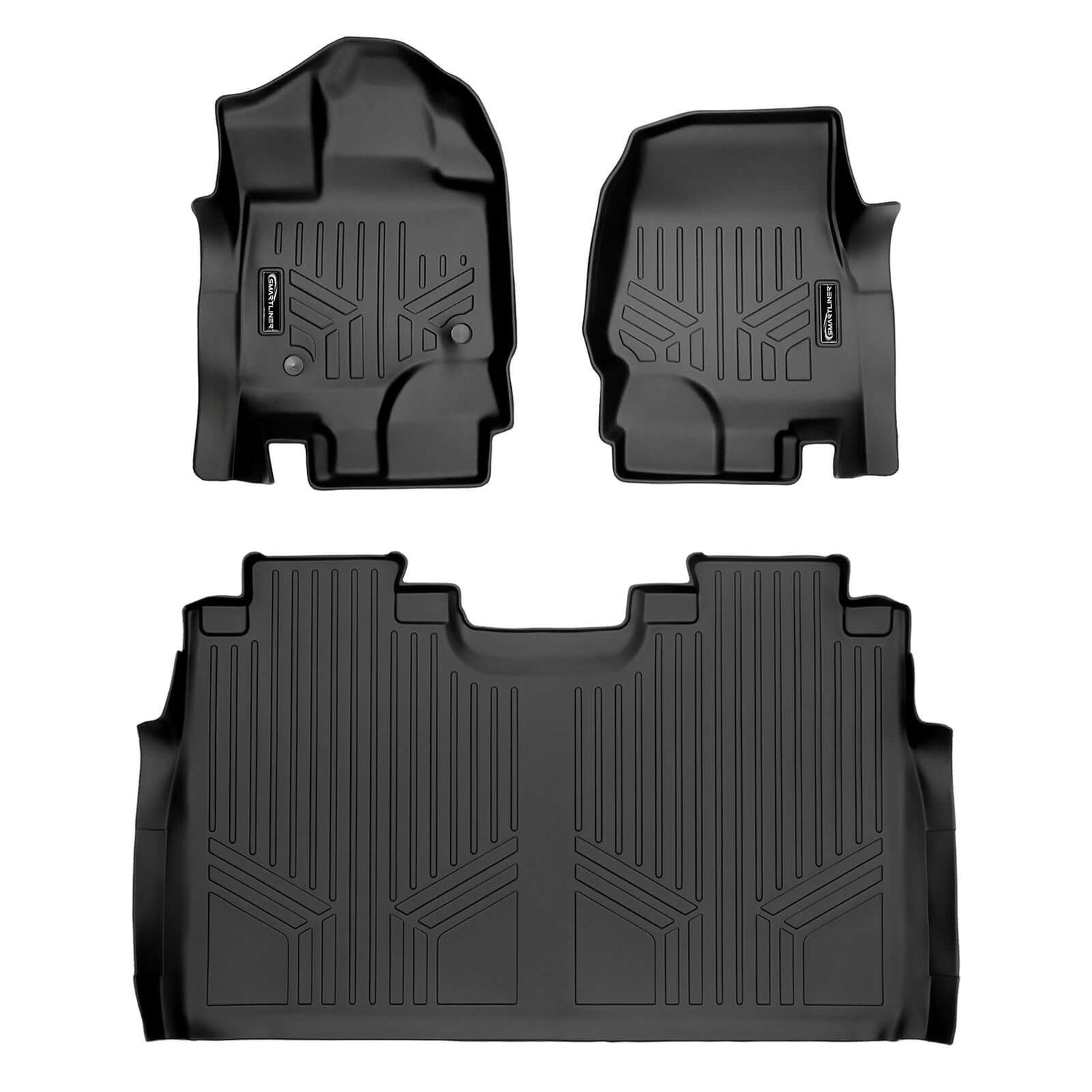 Floor Mats 2 Row Liner Set <br> 15-22 Ford F-150 Super Crew Cab