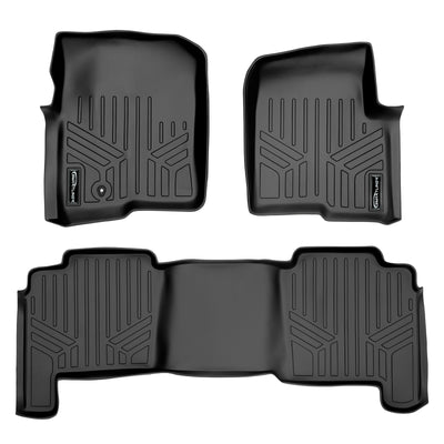 Floor Mats 2 Row Liner Set <br> 04-08 Ford F-150/ 06-08 Mark LT SuperCrew Cab