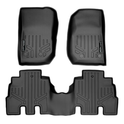 Floor Mats 1st and 2nd Row Liner Set <br> 14-18 Jeep Wrangler (Fits Unlimited Models)