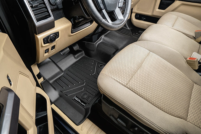 Floor Mats 2 Row Liner Set <br> 15-22 Ford F-150 SuperCab With Front Bench Seats