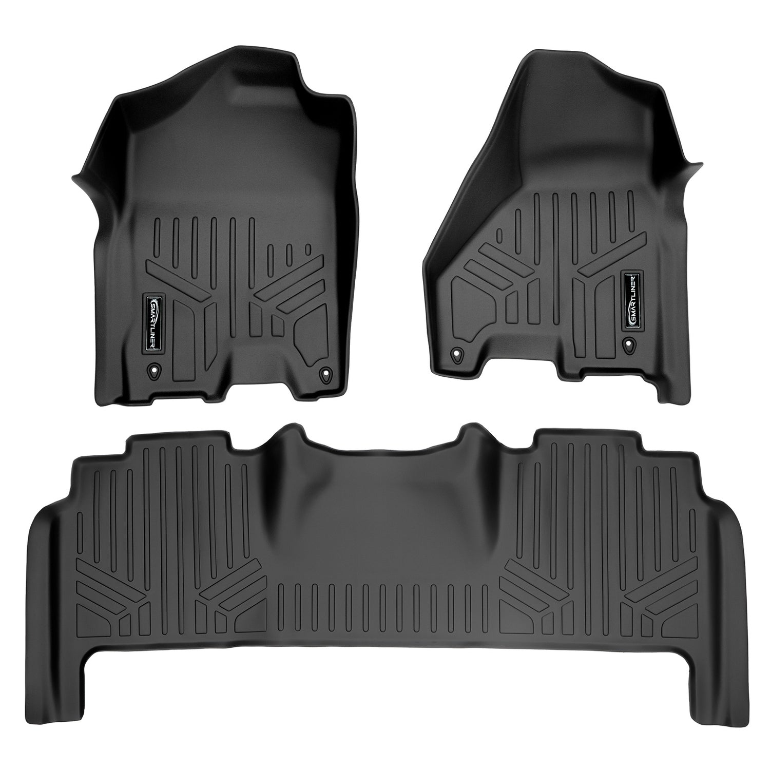 Floor Mats 2 Row Liner Set <br> 12-18 Ram 2500 3500 Mega Cab