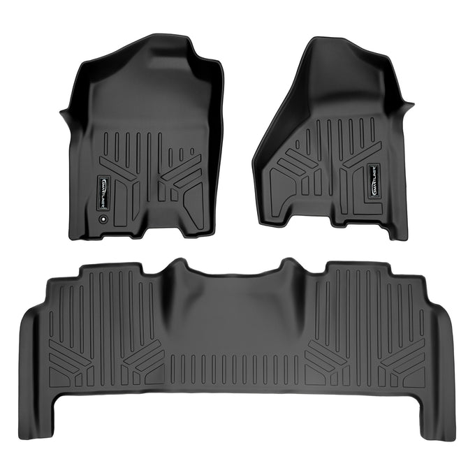 Floor Mats 2 Row Liner Set <br> 10¨C12 Dodge/RAM 2500¨C3500 Mega Cab w/ Floor Hook