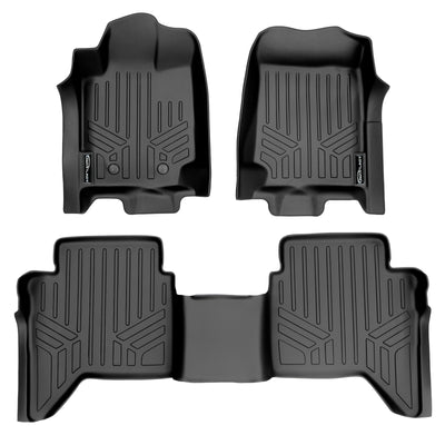 Floor Mats 2 Row Liner Set <br> 15-18 Ford Ranger Crew Cab