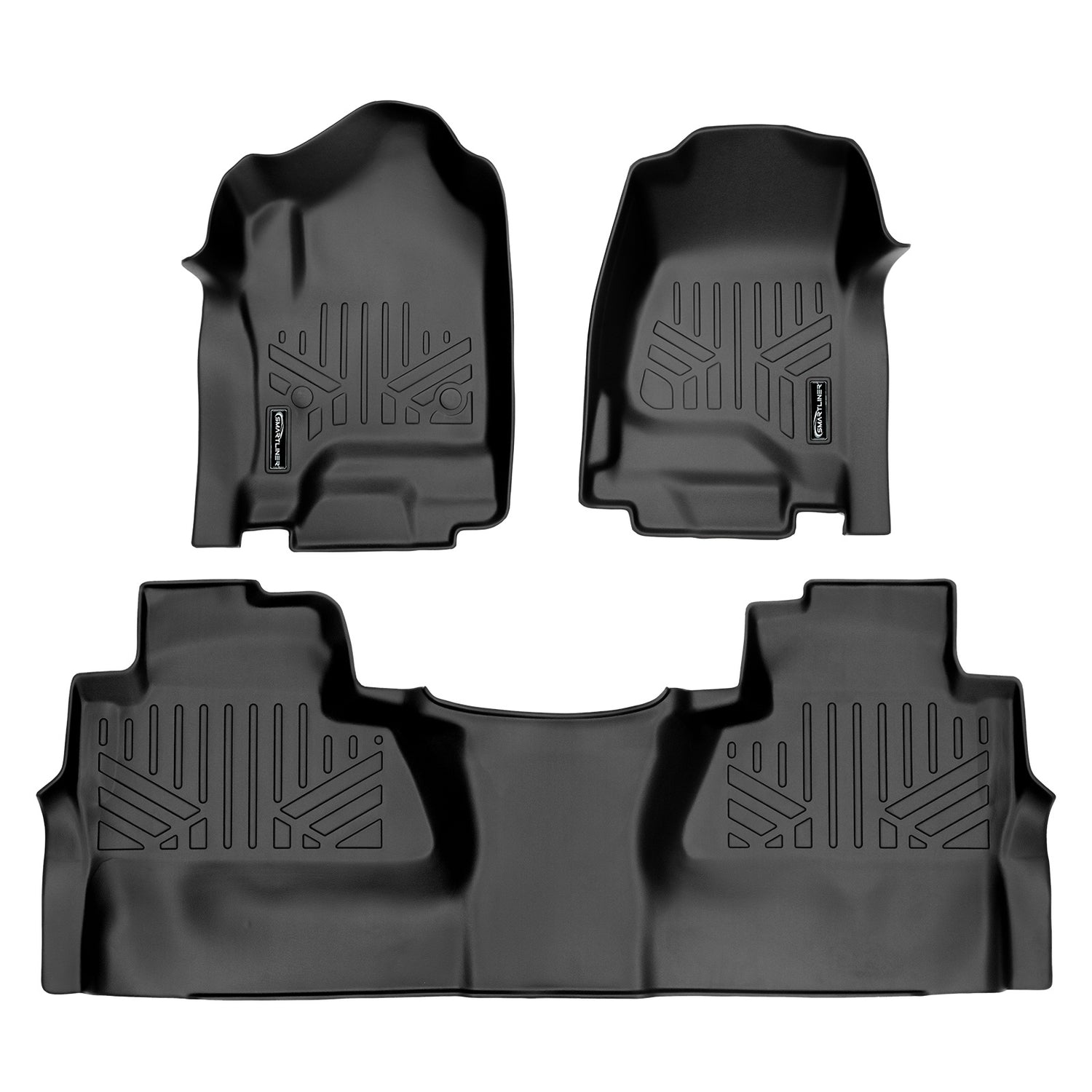 Floor Mats 2 Row Liner Set <br> 14¨C19 Chevy/GMC 1500¨C3500 HD Crew Cab