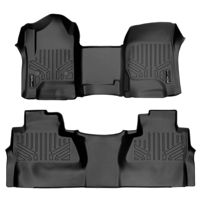 Floor Mats 2 Row Liner Set <br> 14¨C19 Chevy/GMC 1500¨C3500 HD Crew Cab