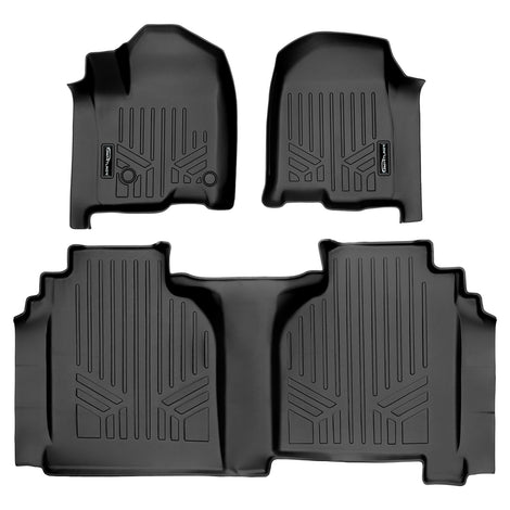 Floor Mats 2 Row Liner Set <br> 19-21 Chevrolet Silverado GMC Sierra 1500
