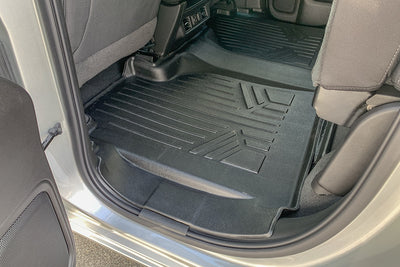 Floor Mats 2 Row Liner Set <br> 19-21 Chevy Silverado GMC Sierra 1500 Double Cab