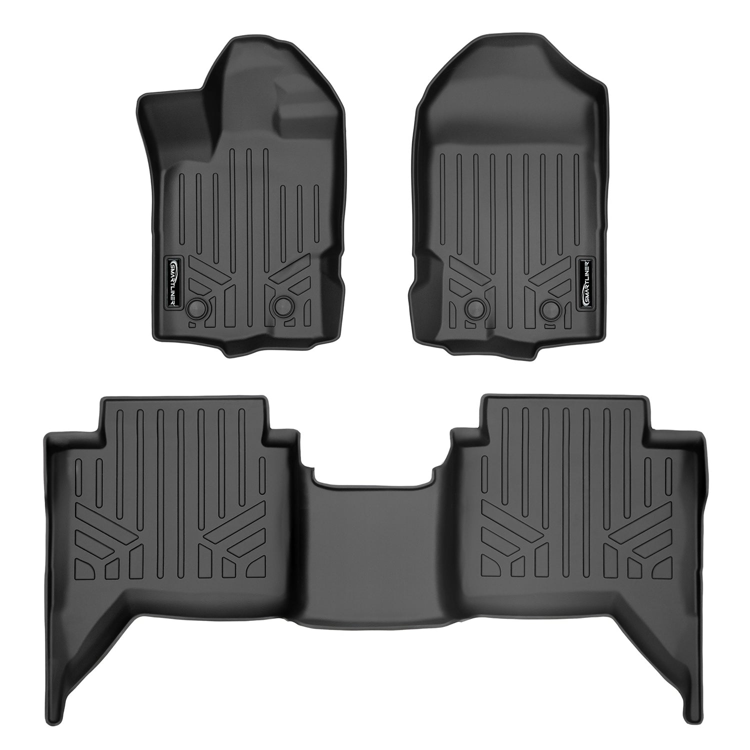 Floor Mats 2 Row Liner Set <br> 19-21 Ford Ranger SuperCrew Cab