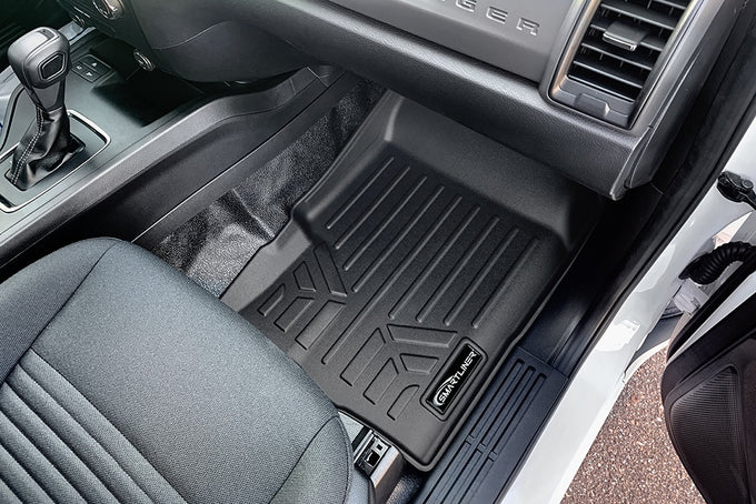 Floor Mats 2 Row Liner Set <br> 19-21 Ford Ranger SuperCab With Vinyl Flooring