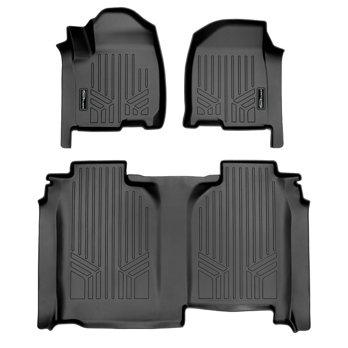 Floor Mats 2 Row Liner Set <br> 19¨C21 Chevy/GMC 1500 Crew Cab w/ Vinyl Flooring