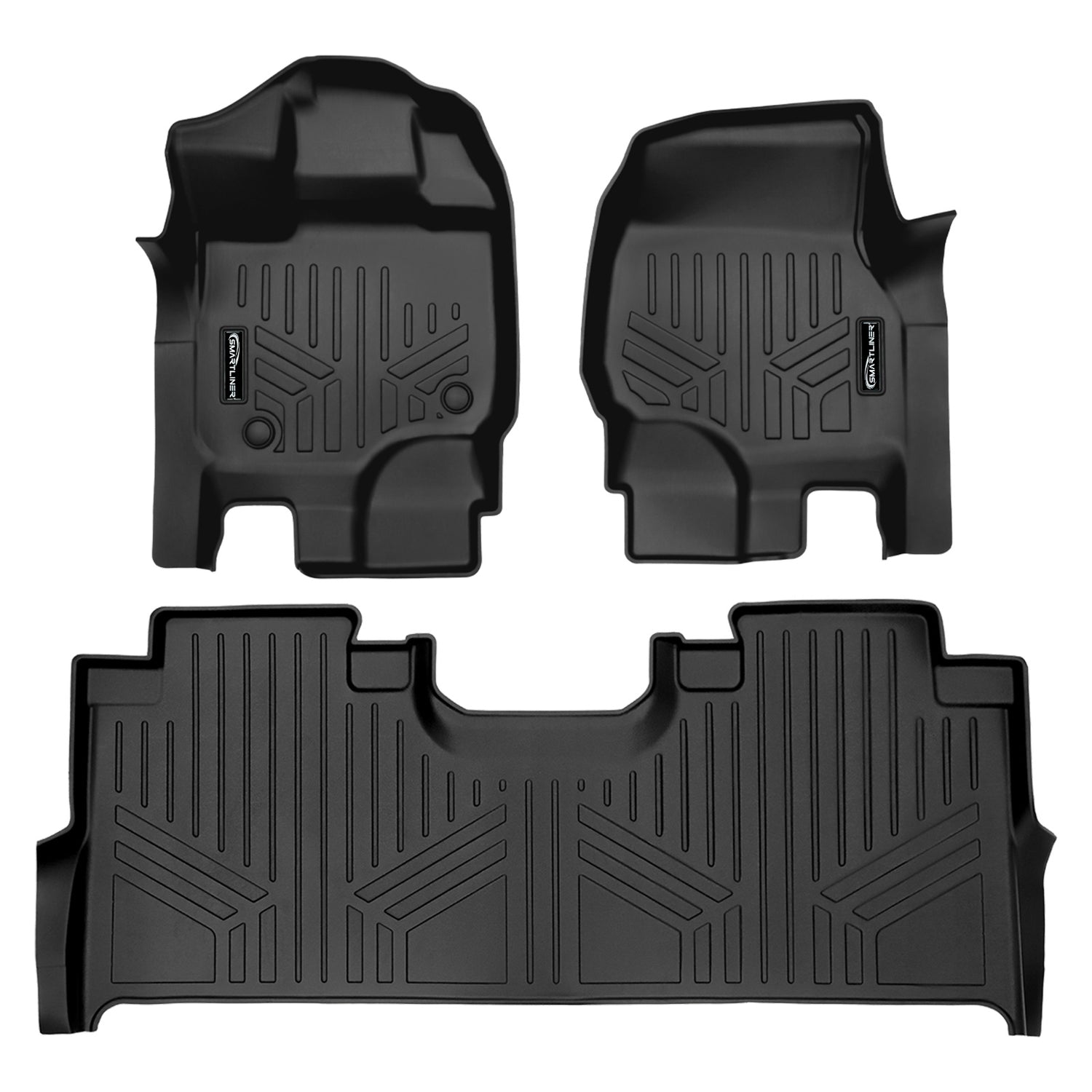 Floor Mats 2 Row Liner Set <br> 15-22 Ford F-150 Super Crew Cab