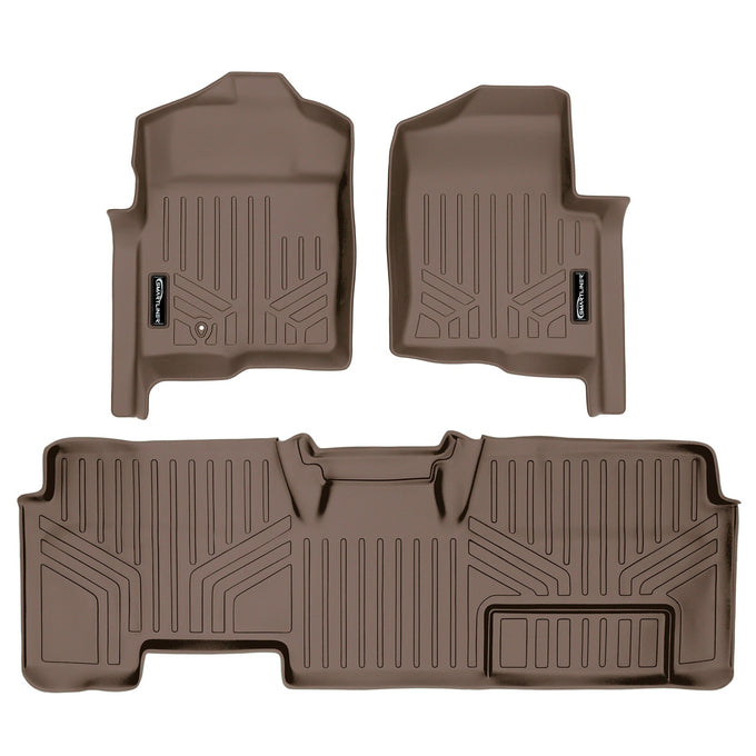 Floor Mats 2 Row Liner Set Tan <br> 09-10 Ford F-150 SuperCab