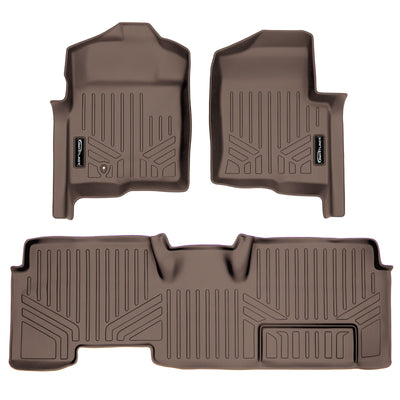 Floor Mats 2 Row Liner Set Tan <br> 09-10 Ford F-150 SuperCab