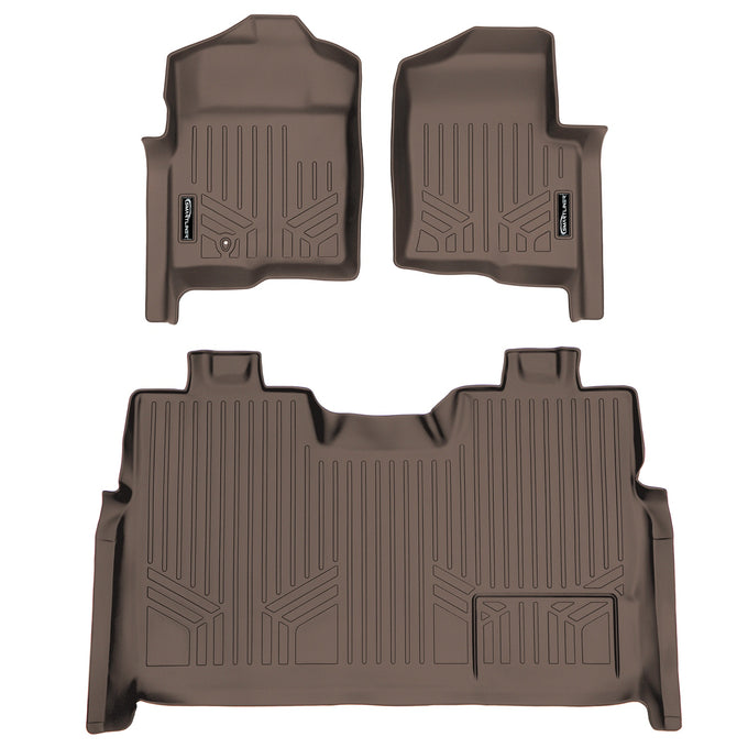 Floor Mats 2 Row Liner Set Tan <br> 09-10 Ford F-150 SuperCrew Cab