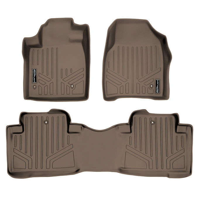 Floor Mats 2 Row Liner Set Tan <br> 09-15 Honda Pilot