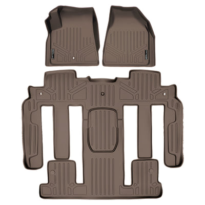Floor Mats 3 Row Liner Set Tan <br> 09¨C17 Traverse/Enclave/Outlook/Acadia