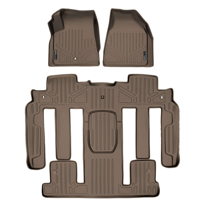 Floor Mats 3 Row Liner Set Tan <br> 09¨C17 Traverse/Enclave/Outlook/Acadia