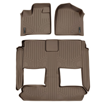 Floor Mats 3 Row Liner Set Tan <br> 08-20 Dodge Caravan08-16 Chrysler Town & Country